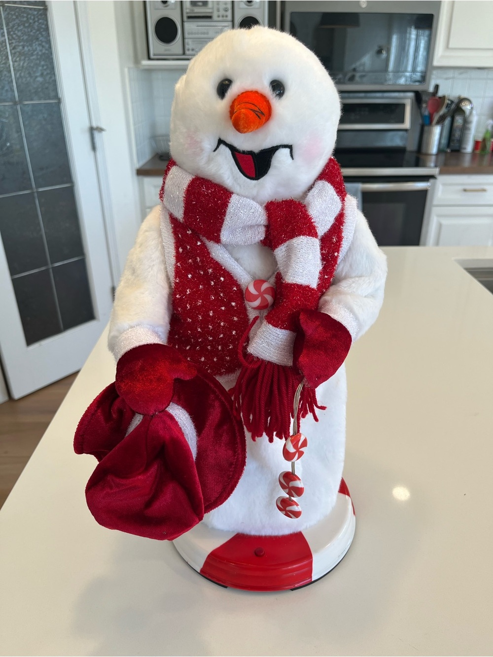 RARE 2005 Gemmy Spinning Snowflake Snowman Peppermint Twist - Works